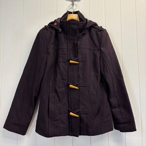 Coffee Shop Womens Classic Academia Hipster Wool Blend Jacket Size L Purple Cozy